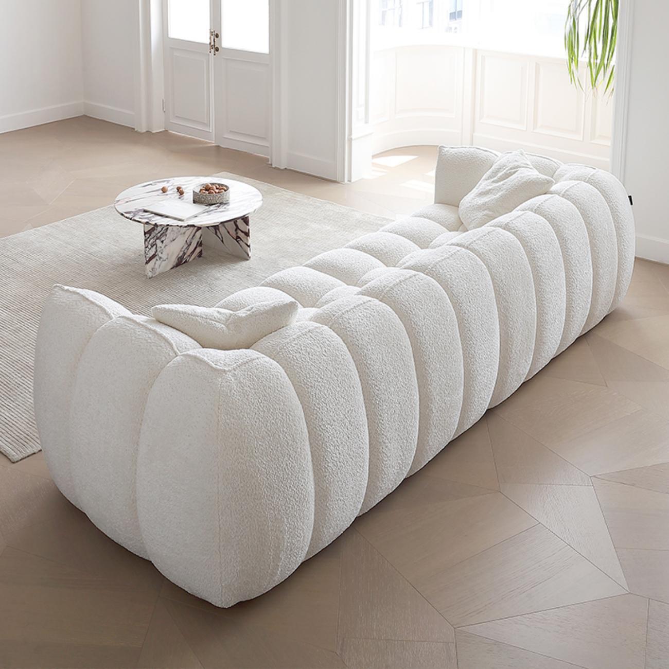 ABC Home Fleece Fabric Overstuffed Multifunction Pumpkin shaped Sofa Chair set for Livingroom Office