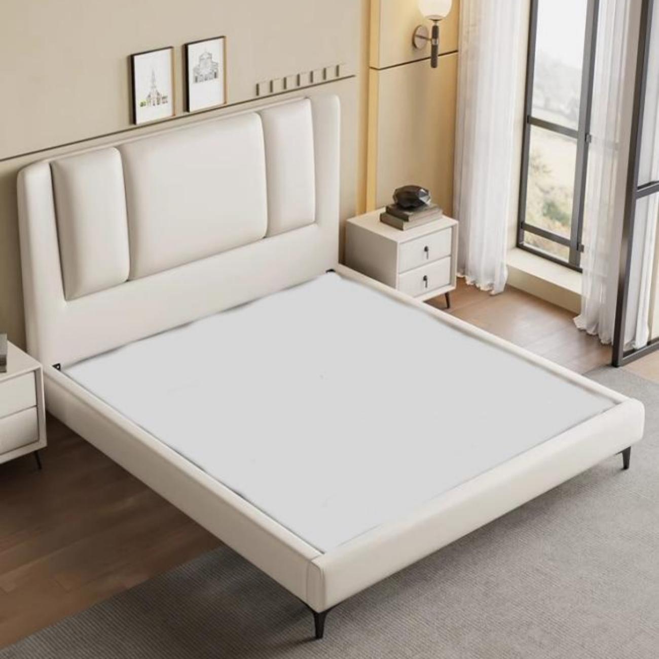 AAH Home Light Luxury Modern Leather Wrap Bed Frame for Bedroom Without Mattress