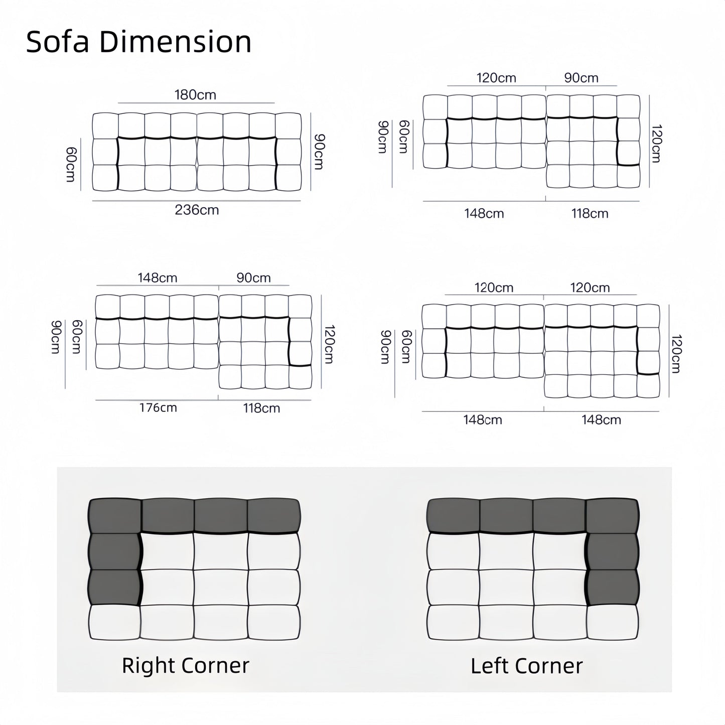 ABC Home Fleece Fabric Overstuffed Multifunction Cloud shaped Sofa Chair set for Livingroom Office