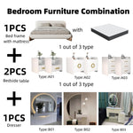 Load image into Gallery viewer, AAH Home Bedroom Furniture Bed Frame with Mattress Bedside table Dresser AAH HOME
