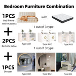 Load image into Gallery viewer, ABC Home Bedroom Furniture Bed Frame with Mattress Bedside table Dresser
