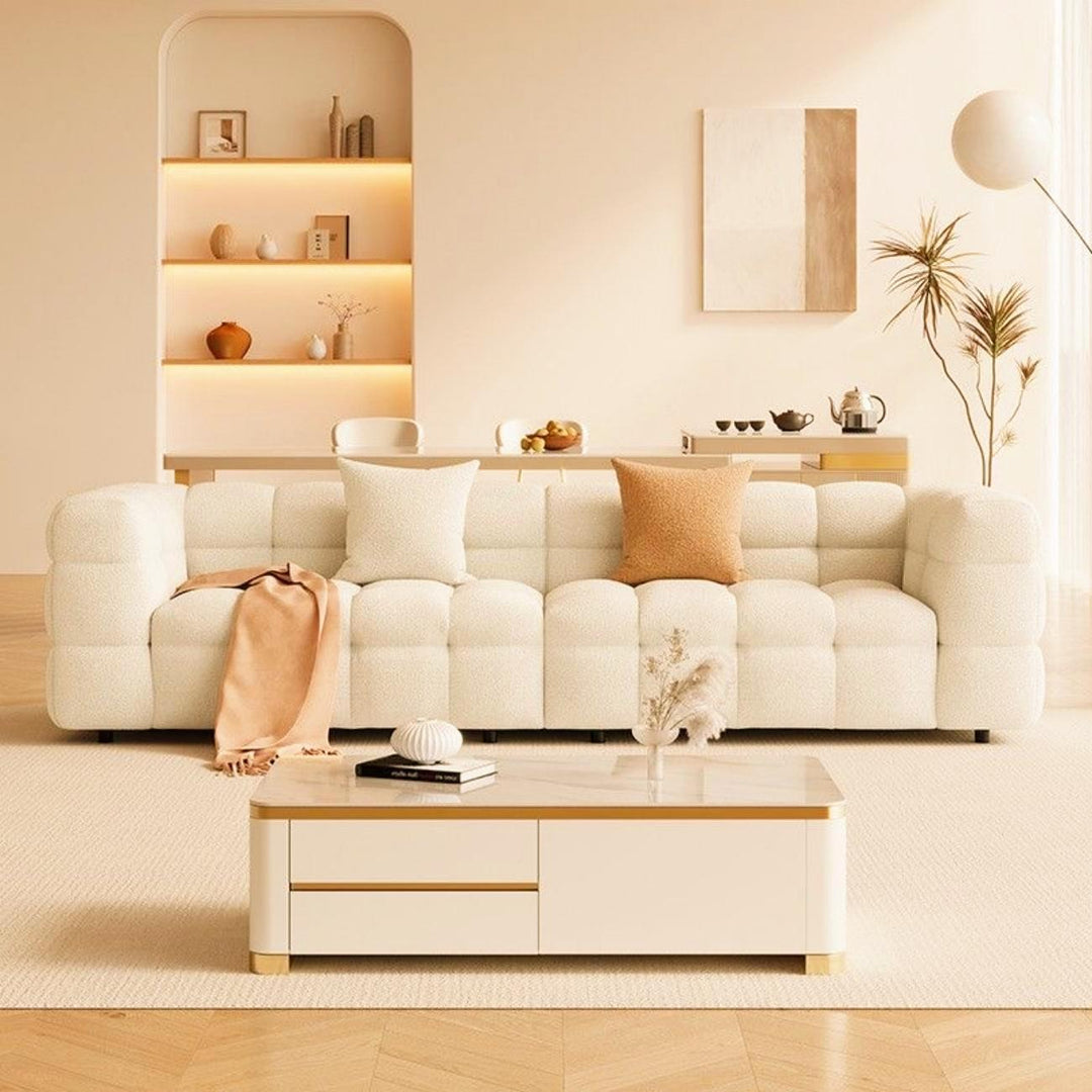 AAH Home Fleece Fabric Overstuffed Multifunction Cloud shaped Sofa Chair set for Livingroom Office AAH HOME