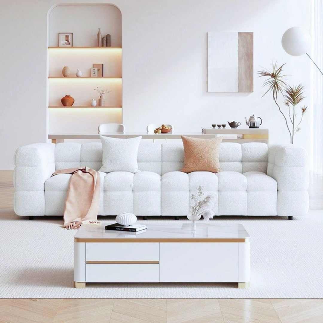 AAH Home Fleece Fabric Overstuffed Multifunction Cloud shaped Sofa Chair set for Livingroom Office AAH HOME