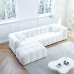 Load image into Gallery viewer, AAH Home Fleece Fabric Overstuffed Multifunction Cloud L-shaped Sofa Chair set for Livingroom Office AAH HOME
