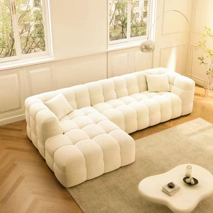 ABC HOME Sofa: Fleece Fabric Overstuffed Multifunction Cloud L-shaped Sofa Chair set for Living
