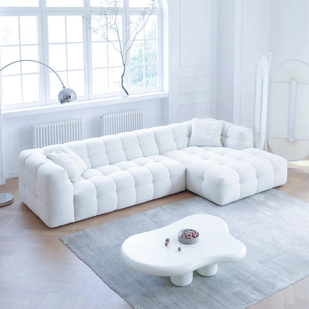 AAH Home Fleece Fabric Overstuffed Multifunction Cloud L-shaped Sofa Chair set for Livingroom Office AAH HOME
