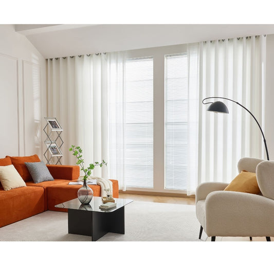 ABC HOME Curtains: 2 Panels Sheer Color Chiffon Tulle Light Window Textile Curtains Drapes for