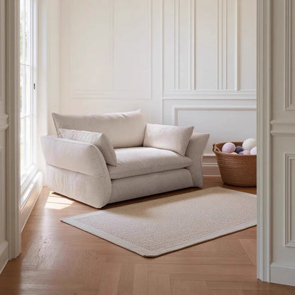 ABC HOME Wood White Cloud Sofa | Contemporary Style