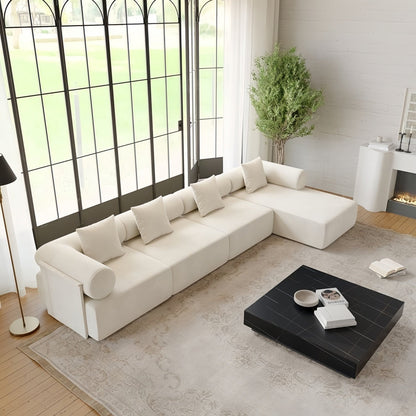 ABC HOME Wood White Natural Sofa | Contemporary Style