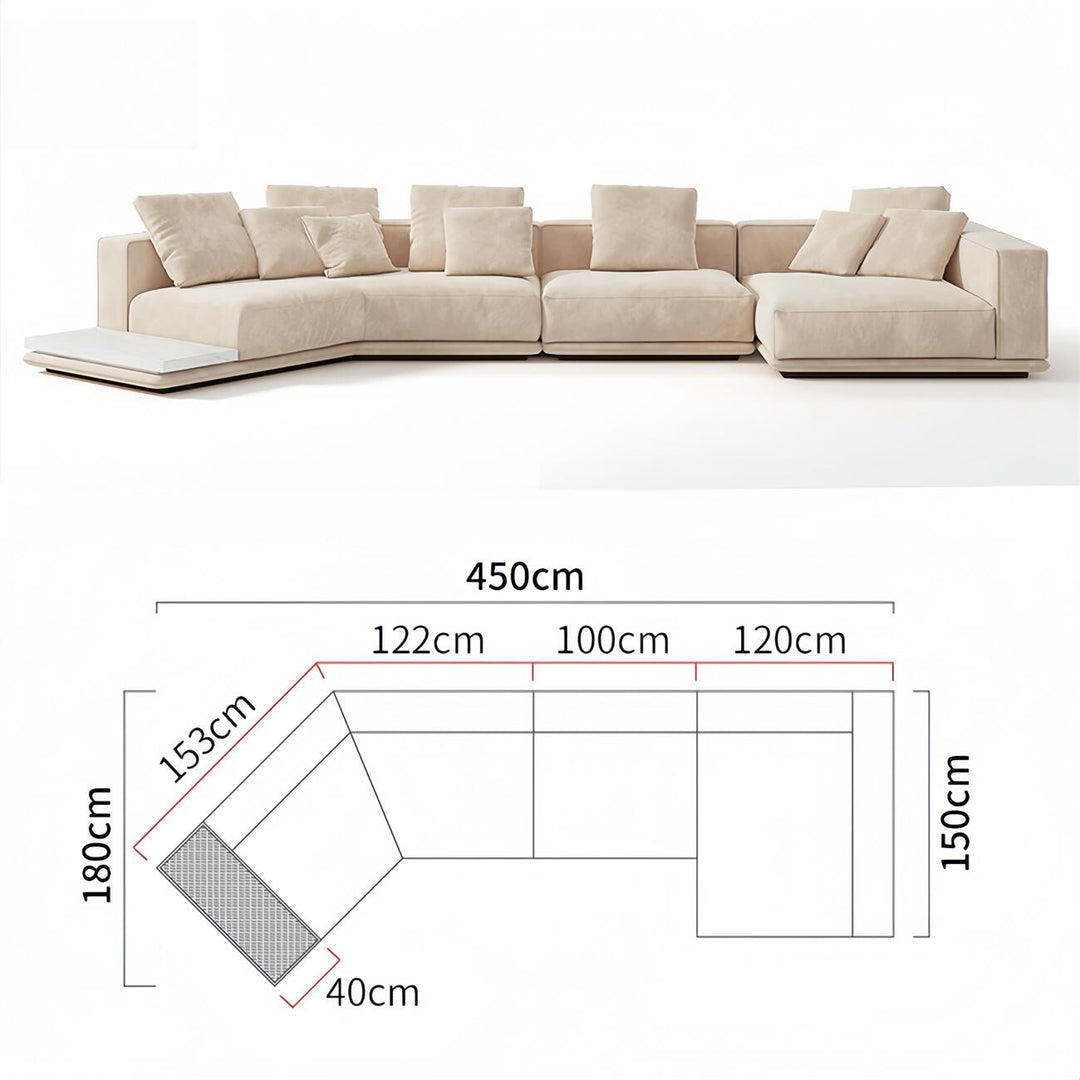 ABC Home Light Luxury Linen Cotton  Fabric Cloud Shaped Sofa set for Livingroom