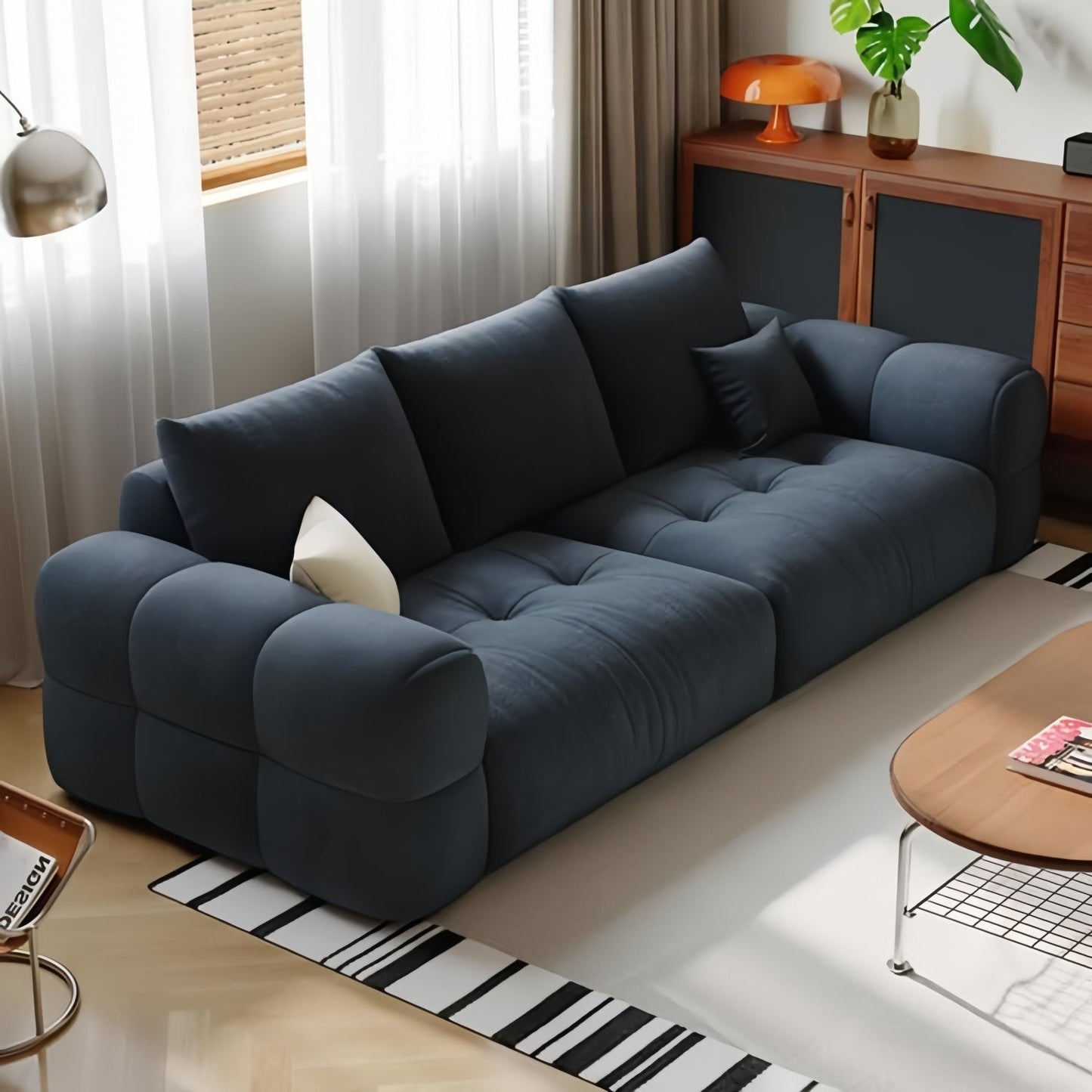 ABC HOME Sofa: Wood Beige Cloud