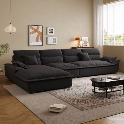 ABC HOME Wood White Sectional Sofa | Contemporary Style