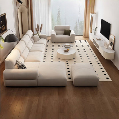 ABC HOME Wood Beige Sectional Sofa | Contemporary Style