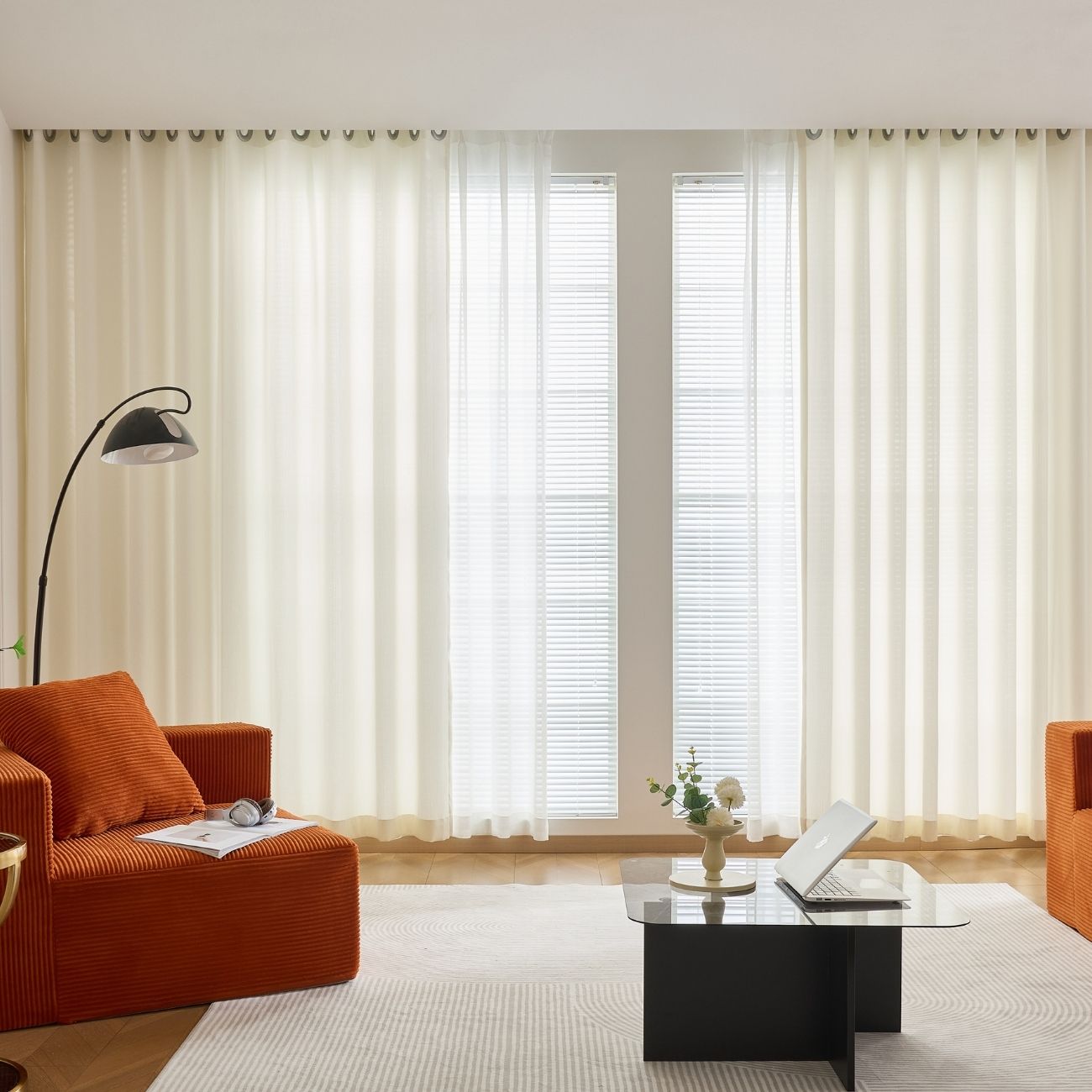 ABC HOME Curtains: 2 Panels Sheer Color Chiffon Tulle Light Window Textile Curtains Drapes for