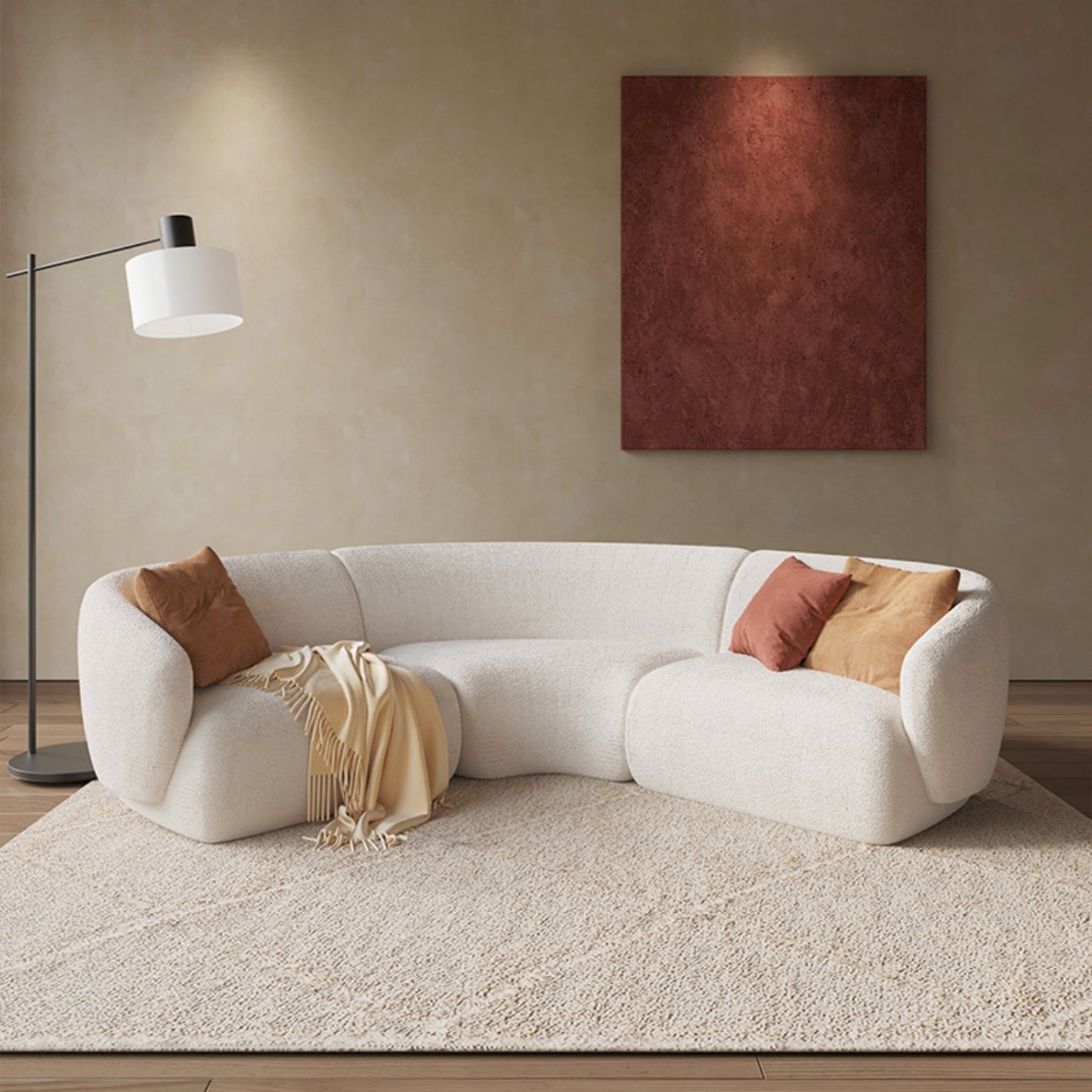 ABC HOME Wood White Modular Sofa Collection