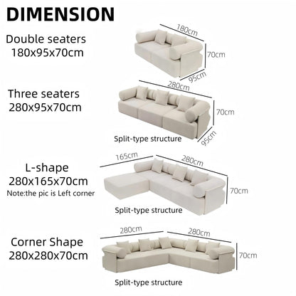ABC HOME Wood White Natural Sofa | Contemporary Style