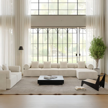 ABC HOME Wood White Natural Sofa | Contemporary Style