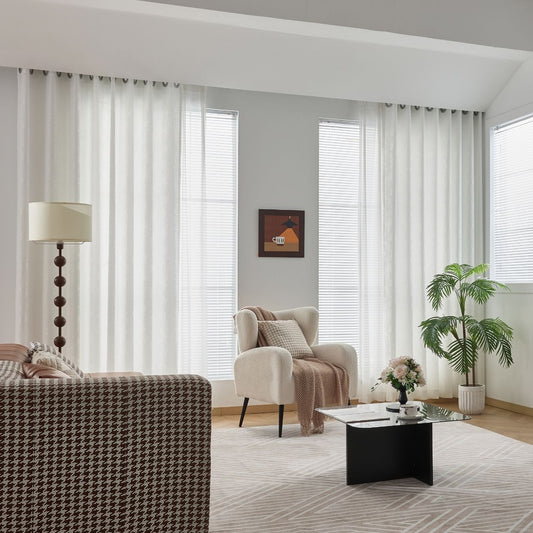 ABC HOME Curtains: 2 Panels Sheer Color Chiffon Tulle Light Window Textile Curtains Drapes for