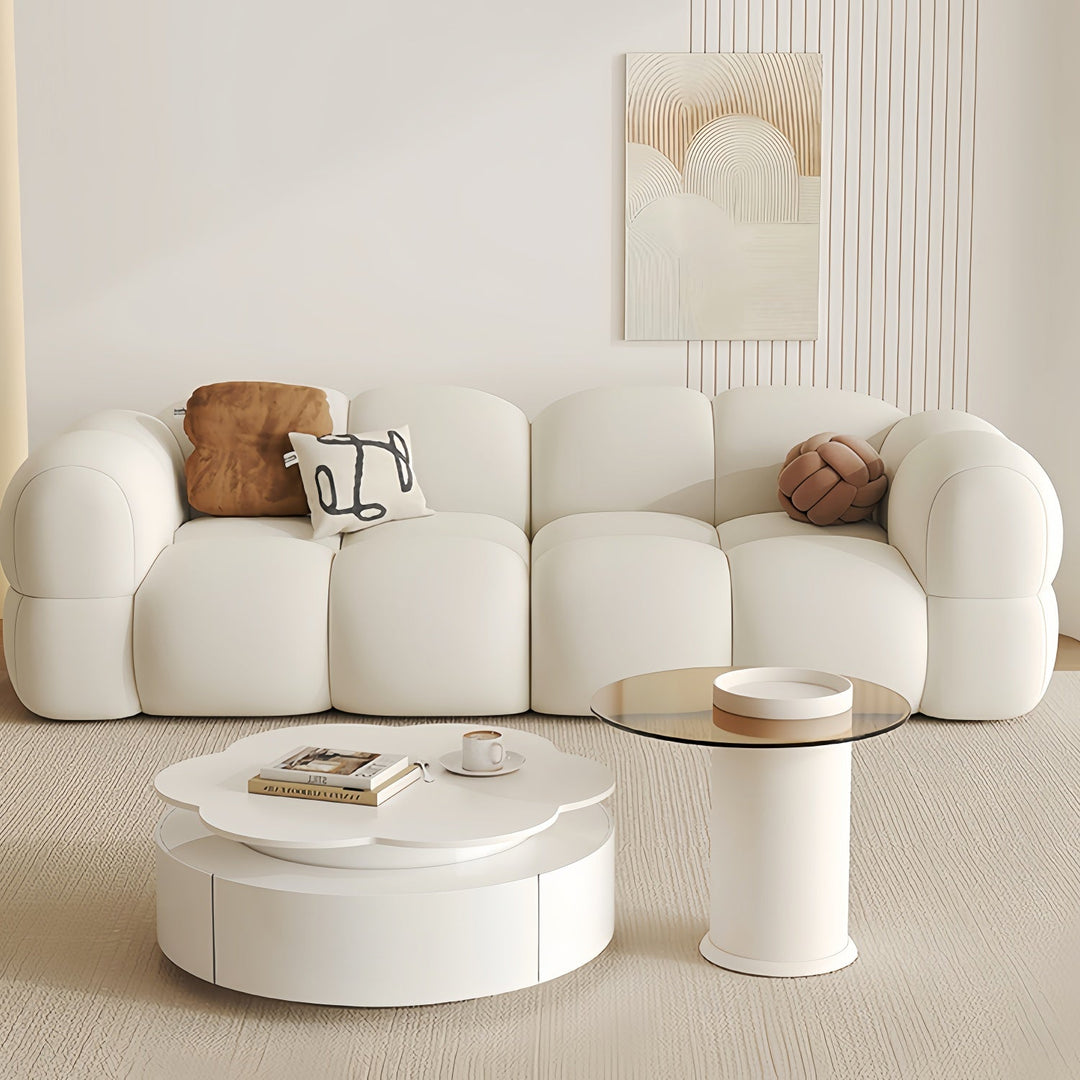 ABC Home Light Luxury Fabric Cloud Shaped Sofa set for Livingroom