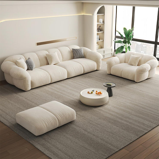 ABC Home Light Luxury Fabric Cloud Shaped Sofa set for Livingroom