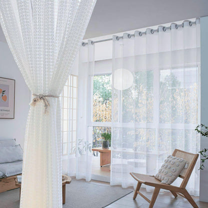 ABC HOME Curtains: 2 Panels Sheer Color Chiffon Tulle Light Window Textile Curtains Drapes for