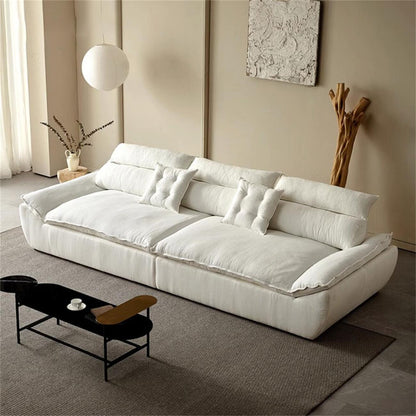 ABC Home Light Luxury Linen Cotton  Fabric Cloud Shaped Sofa set for Livingroom
