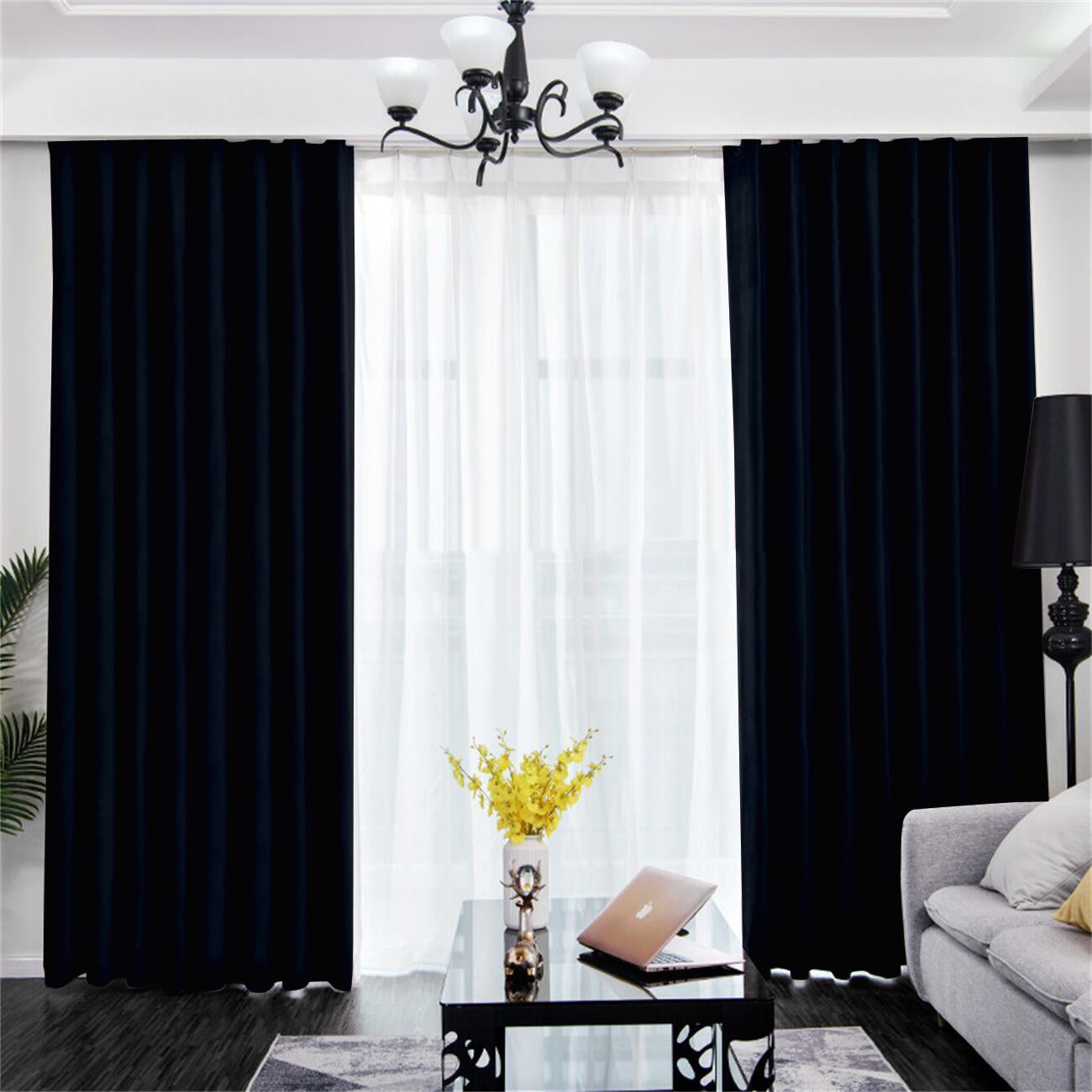 2 Panels 60% Blackout Curtains for Living Room Thermal Insulated Bedroom Darkening Drapes for Basics Room Window