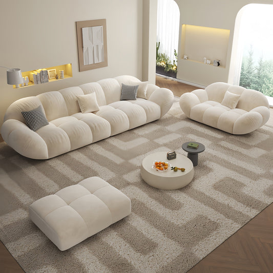 ABC Home Light Luxury Fabric Cloud Shaped Sofa set for Livingroom