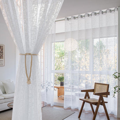 ABC HOME Curtains: 2 Panels Sheer Color Chiffon Tulle Light Window Textile Curtains Drapes for