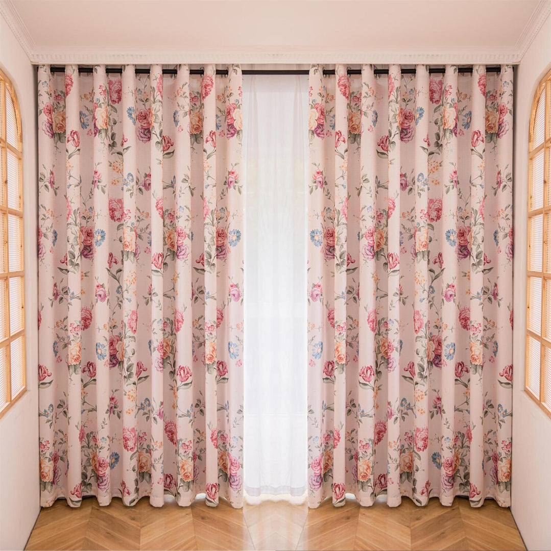 2 Panels 60% Blackout Colorful Flowers Floral Curtains for Living Room Thermal Insulated Bedroom Darkening Drapes for Basics Room Window