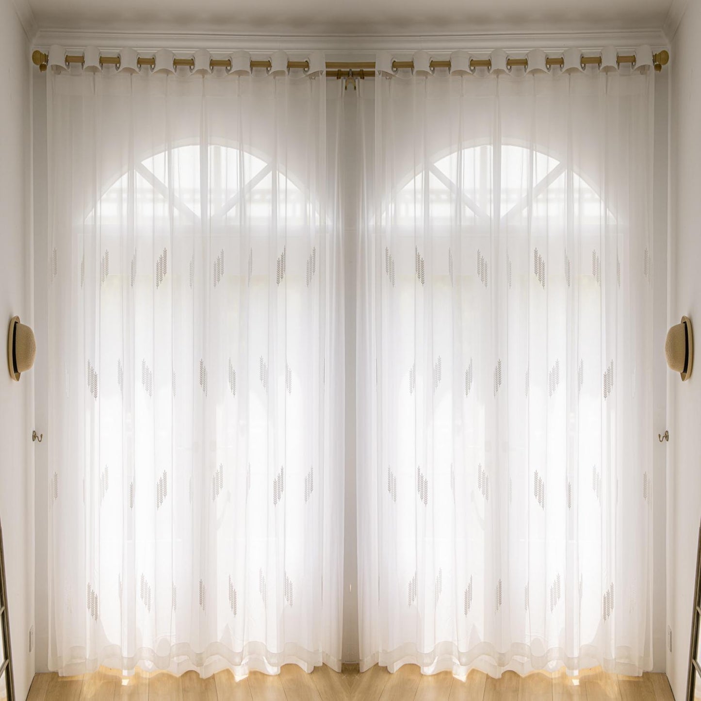 ABC HOME Curtains: 2 Panels Sheer Color Chiffon Tulle Light Window Textile Curtains Drapes for