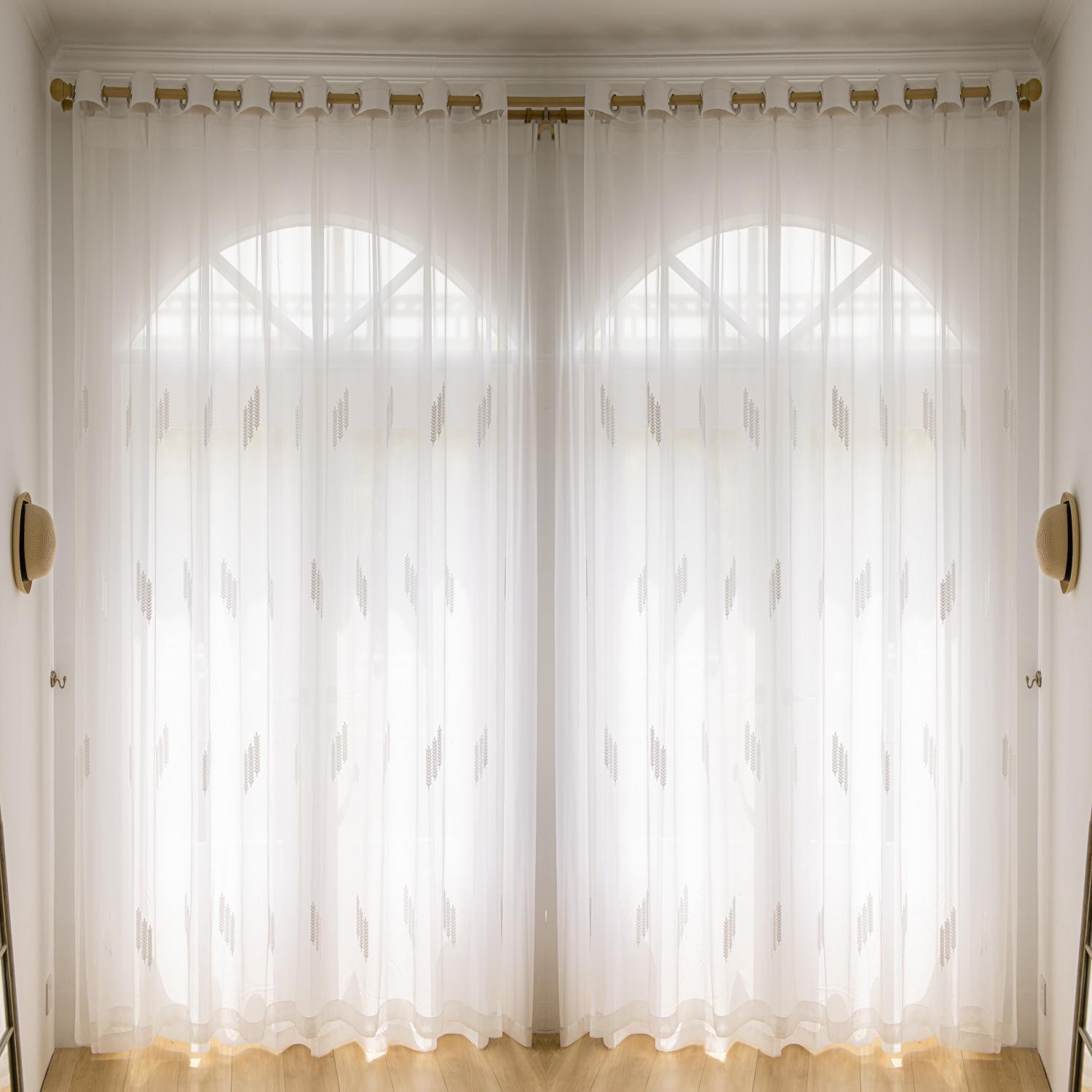 ABC HOME Curtains: 2 Panels Sheer Color Chiffon Tulle Light Window Textile Curtains Drapes for