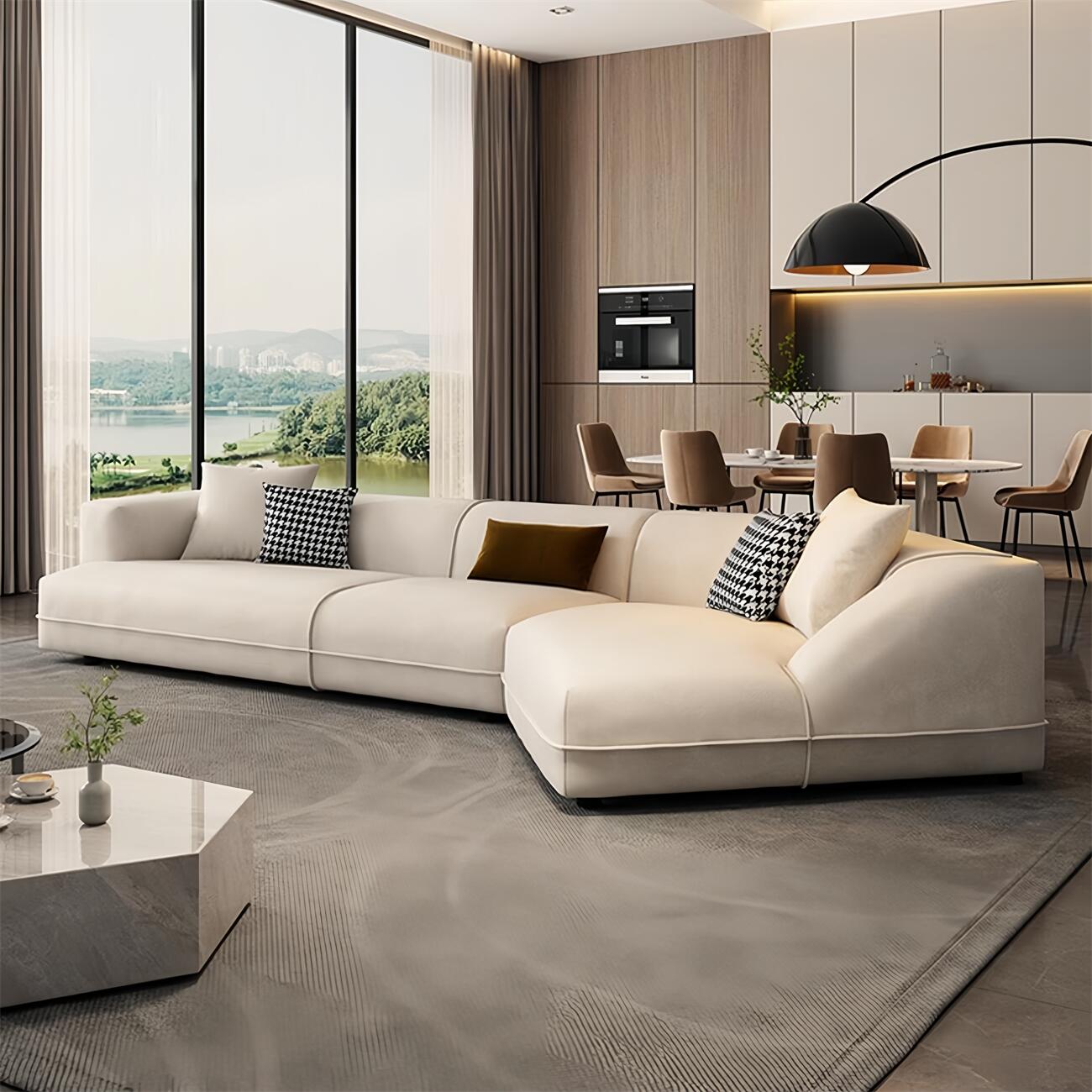 ABC HOME Sofa: Fleece Fabric Overstuffed Multifunction Sofa set for Livingroom Office in Dubai