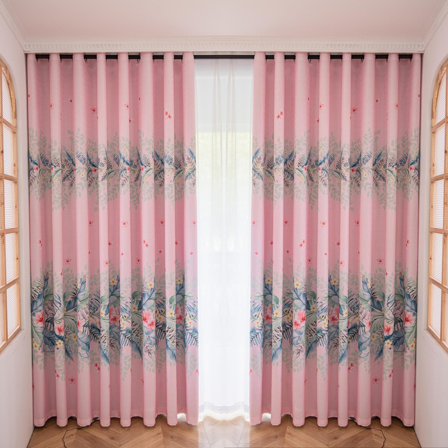 ABC HOME Curtains: 2 Panels 60% Blackout Colorful Flowers Floral Curtains for Living Room Therm