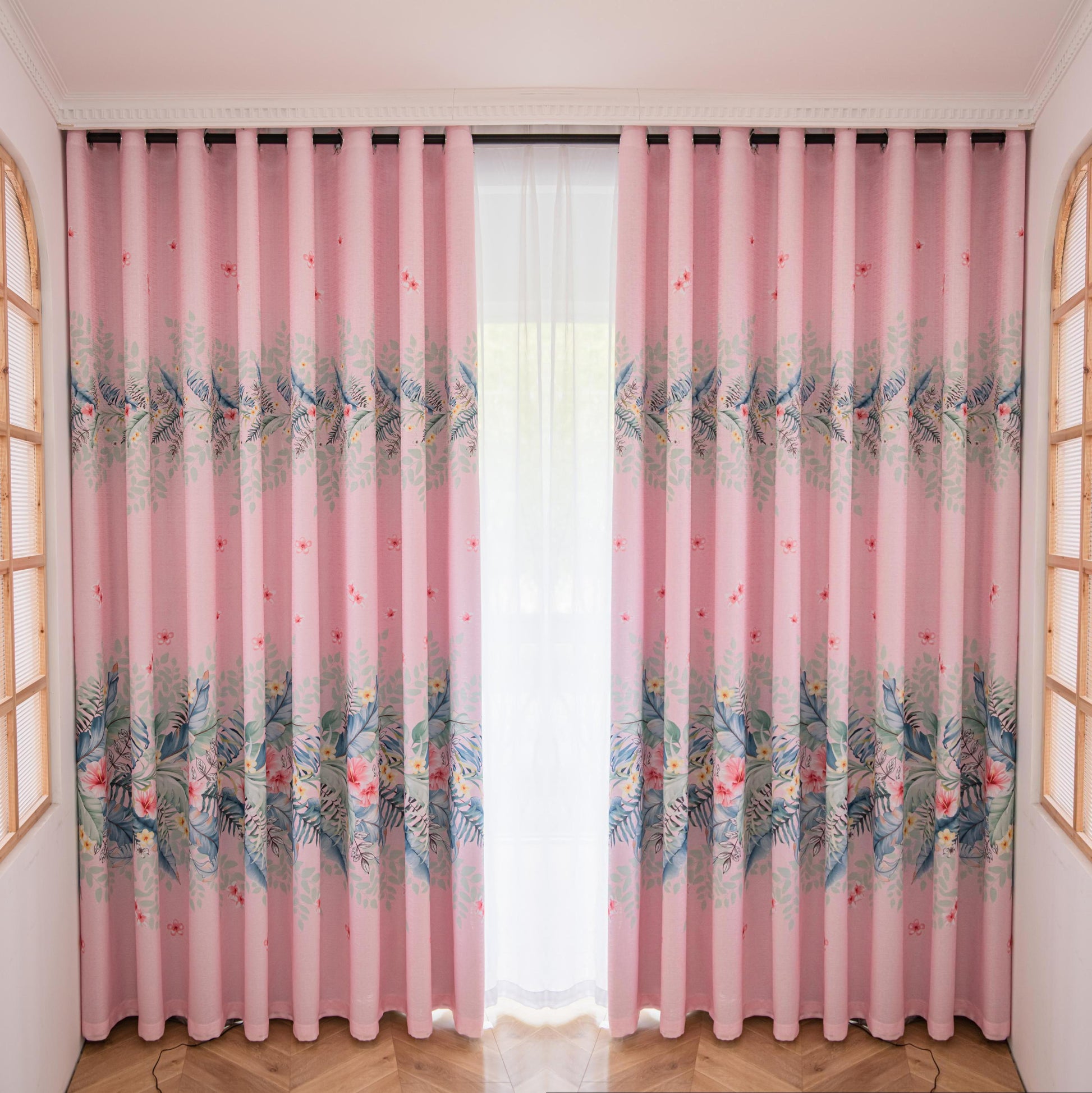 ABC HOME Curtains: 2 Panels 60% Blackout Colorful Flowers Floral Curtains for Living Room Therm