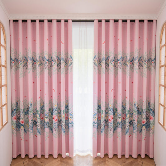ABC HOME Curtains: 2 Panels 60% Blackout Colorful Flowers Floral Curtains for Living Room Therm