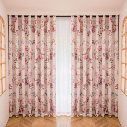 ABC HOME Curtains: 2 Panels 60% Blackout Colorful Flowers Floral Curtains for Living Room Therm