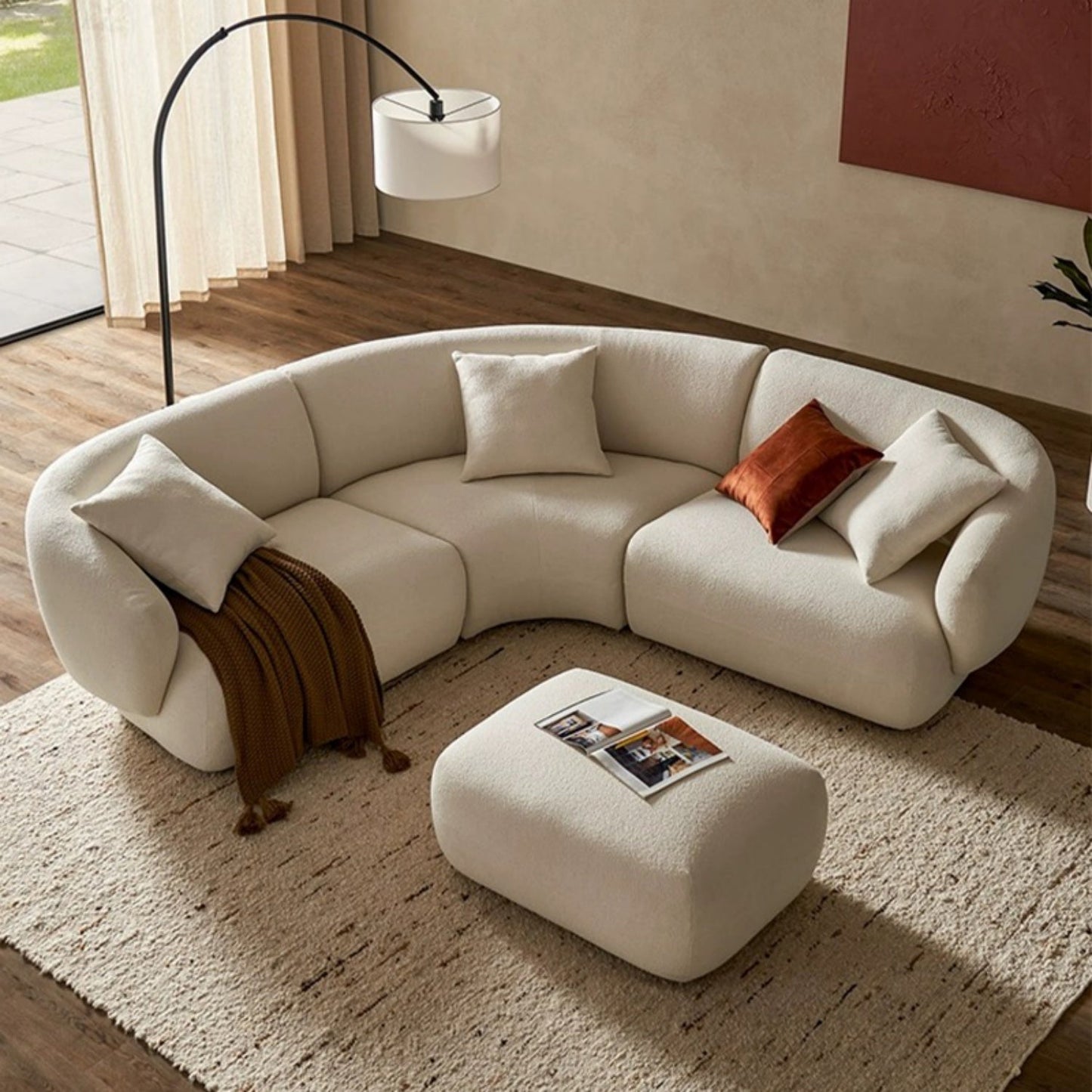 ABC HOME Wood White Modular Sofa Collection