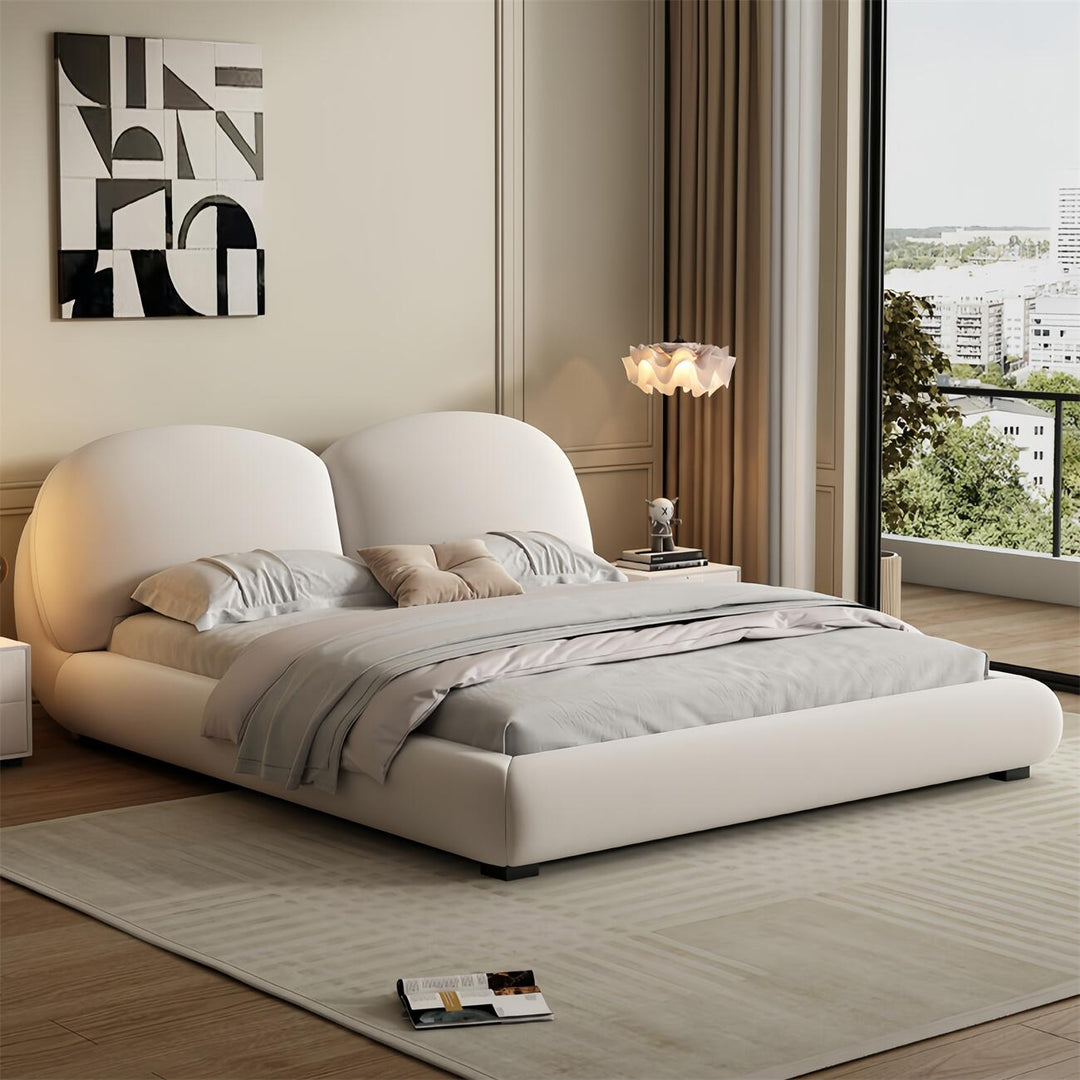 ABC Home Bed Frame Modern Velvet King Queen Size for bedroom Without Mattress