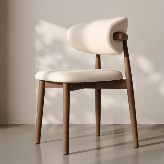 ABC HOME Chair: Linen Walnut Wood
