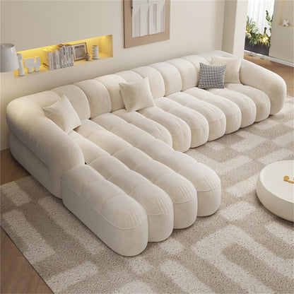 ABC Home Fleece Fabric Overstuffed Multifunction Sofa set for Livingroom Office