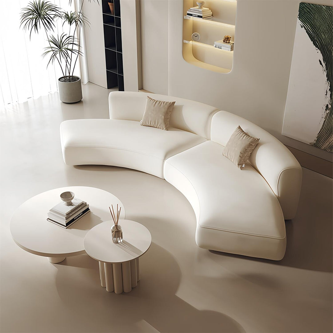 ABC Home Light Luxury Linen Cotton  Fabric Cloud Shaped Sofa set for Livingroom