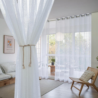 ABC HOME Curtains: 2 Panels Sheer Color Chiffon Tulle Light Window Textile Curtains Drapes for