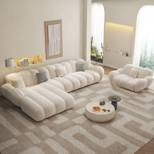 ABC HOME Wood Beige Sectional Sofa | Contemporary Style