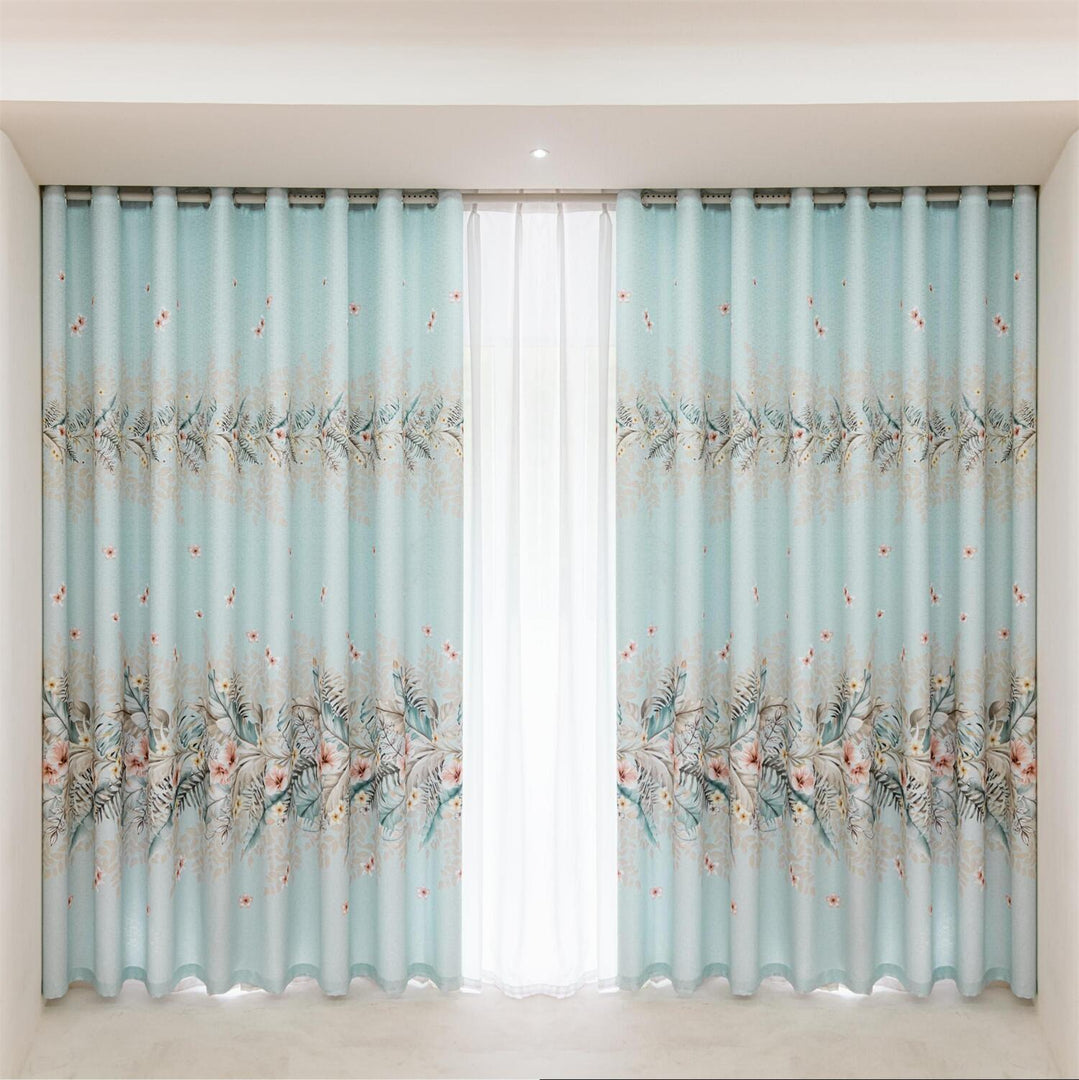2 Panels 60% Blackout Colorful Flowers Floral Curtains for Living Room Thermal Insulated Bedroom Darkening Drapes for Basics Room Window