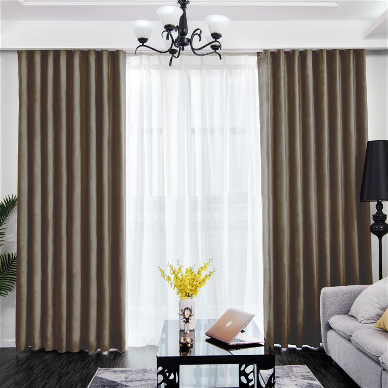 2 Panels 60% Blackout Curtains for Living Room Thermal Insulated Bedroom Darkening Drapes for Basics Room Window