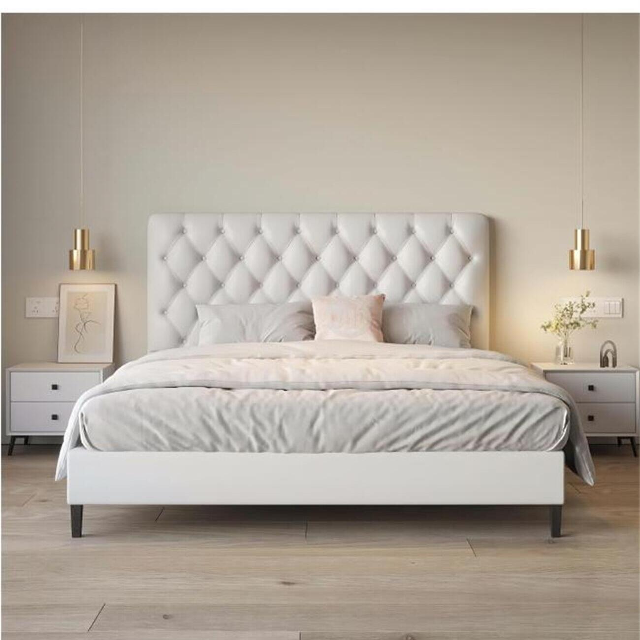 ABC HOME Bed: Bed Frame Modern King Queen Size for bedroom Without Mattress in Dubai showroom