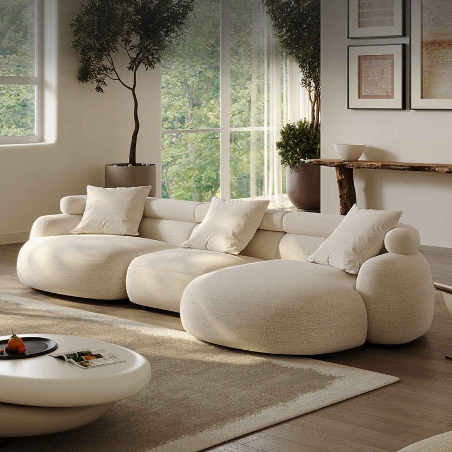 ABC HOME Sofa: Fleece Fabric Overstuffed Multifunction Sofa for Livingroom Office in Dubai show