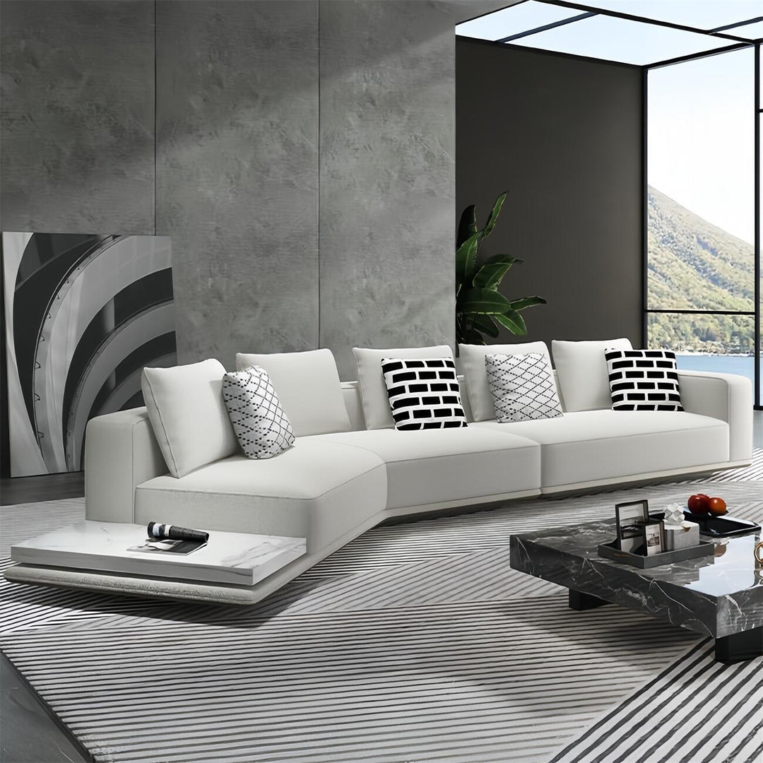 ABC Home Light Luxury Linen Cotton  Fabric Cloud Shaped Sofa set for Livingroom