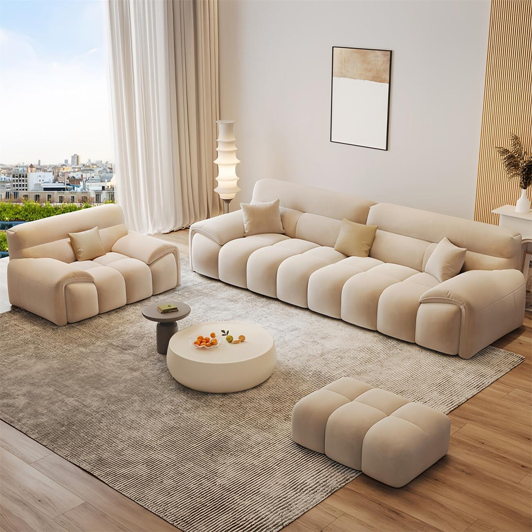 ABC Home Light Luxury Fabric Cloud Shaped Sofa set for Livingroom